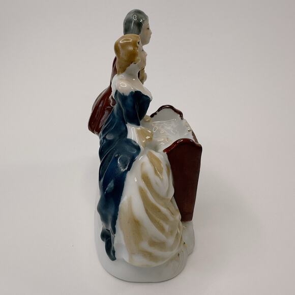 Occupied Japan Figurine 18th Century Couple at Piano Hand Painted 1945-1952 VTG - Picture 4 of 12